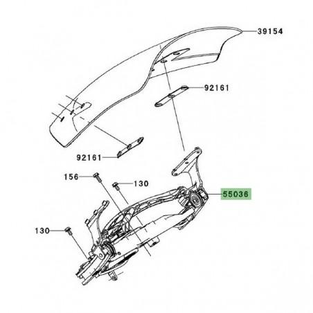 Mécanisme pare-brise Kawasaki GTR 1400 (2008-2014) | Réf. 550360009