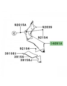 Intérieur gauche tête de fourche Kawasaki GTR 1400 (2008-2009) | Réf. 140910906