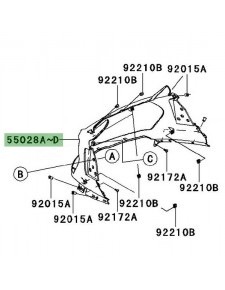 Tête de fourche peinte Kawasaki GTR 1400 (2008-2009) | Moto Shop 35