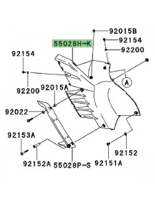 Flanc de réservoir gauche peint Kawasaki GTR 1400 (2008-2009) | Moto Shop 35