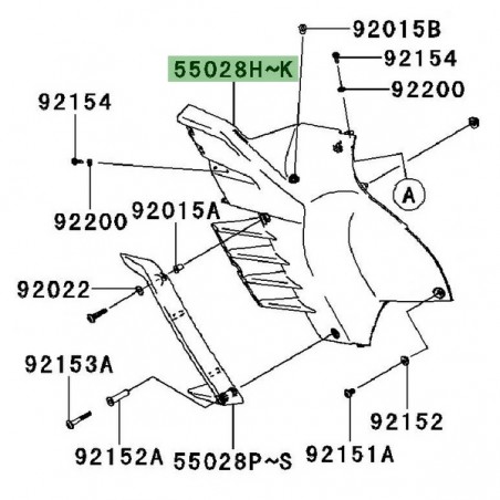 Flanc de réservoir gauche peint Kawasaki GTR 1400 (2008-2009) | Moto Shop 35