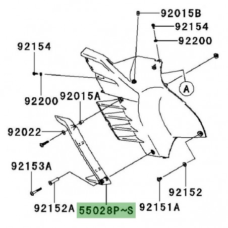 Déflecteur flanc de carénage gauche Kawasaki GTR 1400 (2008-2009) | Moto Shop 35
