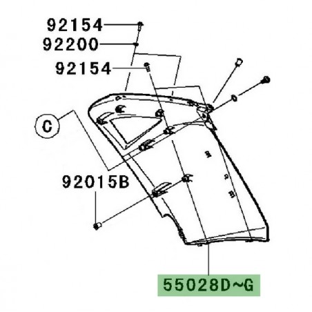 Flanc de carénage droit peint Kawasaki GTR 1400 (2008-2009) | Moto Shop 35
