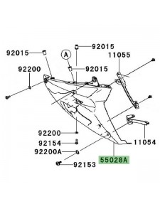 Demi-sabot gauche Kawasaki GTR 1400 (2008-2009) | Réf. 55028019918T