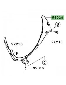 "V" sabot moteur Kawasaki GTR 1400 (2008-2009) | Réf. 550280181