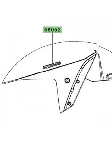 Autocollant "ABS" garde-boue avant Kawasaki GTR 1400 (2008-2009) | Réf. 560520869 - 560520784