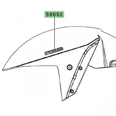 Autocollant "ABS" garde-boue avant Kawasaki GTR 1400 (2008-2009) | Réf. 560520869 - 560520784