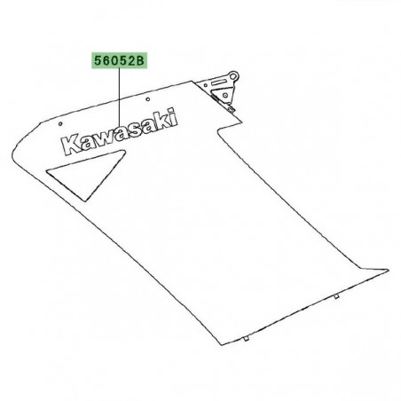 Autocollant "Kawasaki" flanc de carénage Kawasaki GTR 1400 (2008-2009) | Réf. 560520866