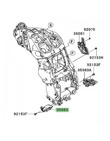 Platine repose-pied avant gauche Kawasaki GTR 1400 (2008-2016) | Réf. 350630357458