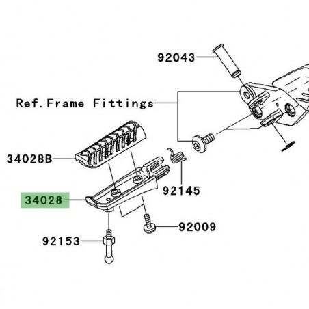 Repose-pied avant gauche Kawasaki GTR 1400 (2008-2016) | Réf. 340280031