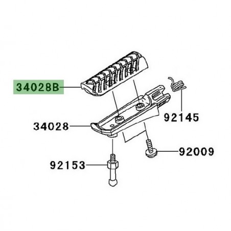 Caoutchouc repose-pieds avant Kawasaki 340280033 | Moto Shop 35