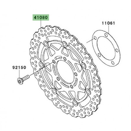 Disque de frein avant Kawasaki 4108001025C | Moto Shop 35