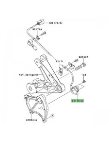 Câble ABS arrière Kawasaki GTR 1400 (2008-2009) | Réf. 211760098