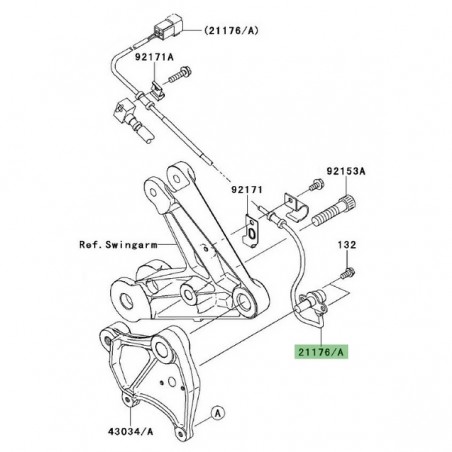 Câble ABS arrière Kawasaki GTR 1400 (2008-2009) | Réf. 211760098
