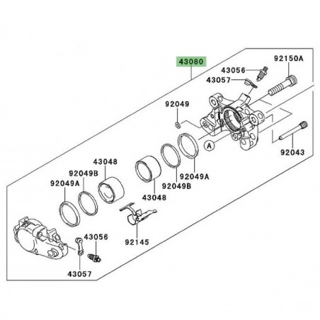 Étrier de frein arrière Kawasaki 430800040DJ | Moto Shop 35