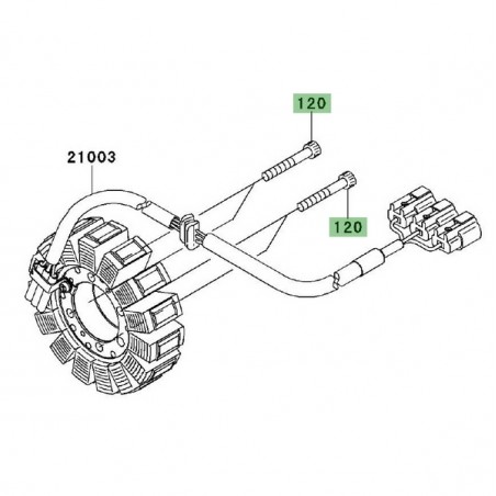 Vis de fixation M6x40 Kawasaki 120CA0640 | Moto Shop 35