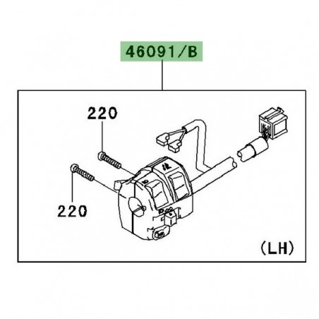 Commodo gauche Kawasaki GTR 1400 (2008-2009) | Réf. 460910143