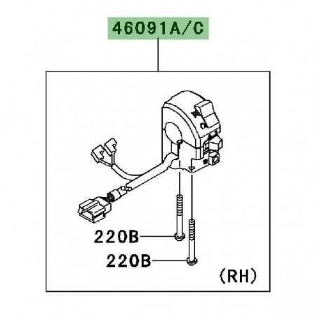 Commodo droit Kawasaki GTR 1400 (2008) | Réf. 460910133