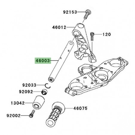 Demi-guidon gauche Kawasaki GTR 1400 (2008-2016) | Réf. 460030191