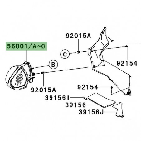 Rétroviseur gauche Kawasaki GTR 1400 (2008-2009) | Moto Shop 35