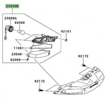 Clignotant arrière gauche Kawasaki GTR 1400 (2008-2016) | Réf. 230400079