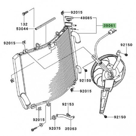 Radiateur d'eau Kawasaki 390610107 | Moto Shop 35
