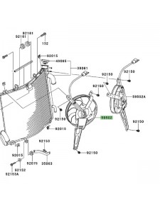 Ventilateur gauche Kawasaki GTR 1400 (2008-2016) | Réf. 595020579