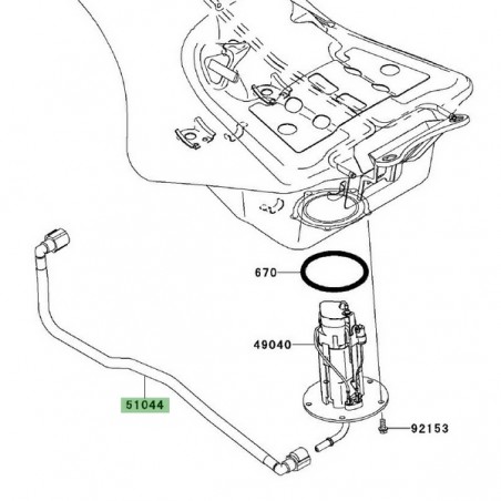 Durite d'essence d'origine Kawasaki 510440816 | Moto Shop 35