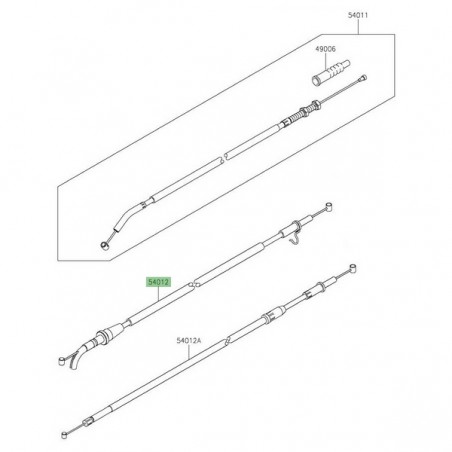 Câble d'ouverture des gaz Kawasaki Ninja 400 (2018-2020) | Réf. 540120659