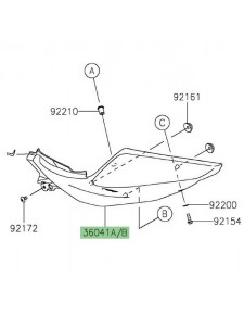 Flanc de coque arrière gauche Kawasaki Ninja 400 (2018-2020) | Moto Shop 35