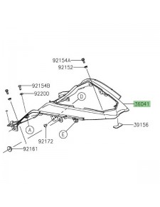 Coque arrière peinte Kawasaki Ninja 400 (2018-2020) | Moto Shop 35