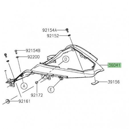 Coque arrière peinte Kawasaki Ninja 400 (2018-2020) | Moto Shop 35