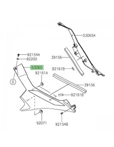 Habillage sous réservoir gauche Kawasaki Ninja 400 (2018-2020) | Réf. 530650042