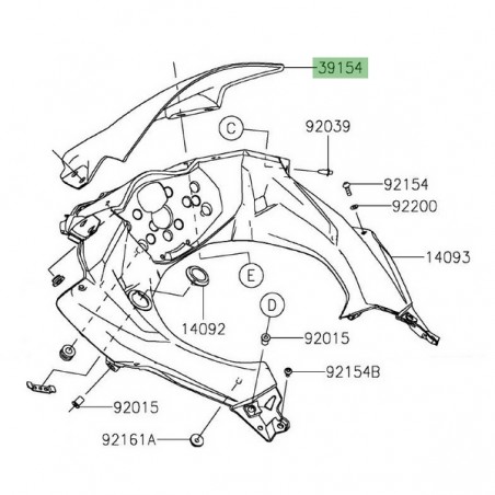 Bulle d'origine Kawasaki Ninja 400 (2018-2020) | Réf. 391540369