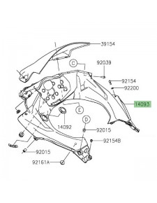 Entourage de compteur Kawasaki Ninja 400 (2018-2020) | Réf. 140930644