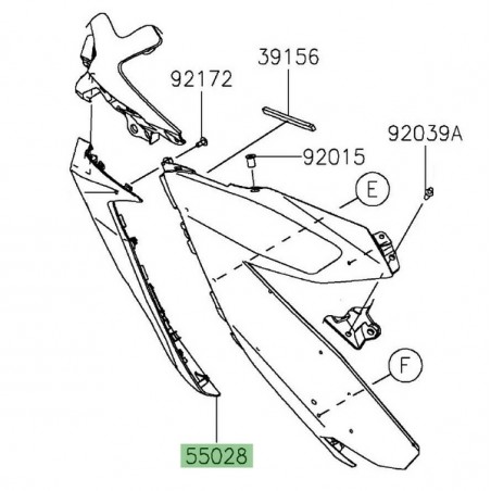 Entourage clignotants gauche Kawasaki Ninja 400 (2018-2020) | Réf. 550280637