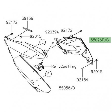 Évent flanc de carénage gauche Kawasaki Ninja 400 (2018-2020) | Moto Shop 35