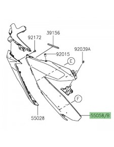 Flanc de carénage gauche peint Kawasaki Ninja 400 (2018-2020) | Moto Shop 35