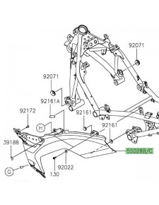 Flanc de carénage inférieur gauche Kawasaki Ninja 400 (2018-2020) | Moto Shop 35