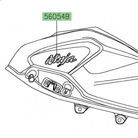 Autocollant "Ninja" réservoir d'essence Kawasaki Ninja 400 noir (2018) | Réf. 560542391