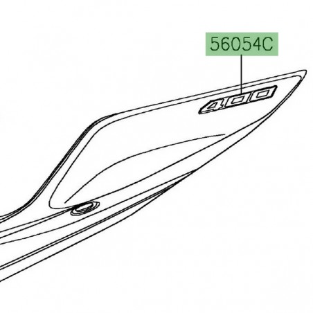 Autocollant "400" coque arrière Kawasaki Ninja 400 (2018-2019) | Réf. 560542392 - 560542530