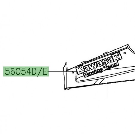 Autocollant "Kawasaki Racing team" sabot moteur Kawasaki Ninja 400 KRT (2018-2020) | Réf. 560542397 - 560542398