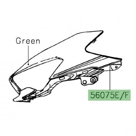 Autocollant décoratif tête de fourche Kawasaki Ninja 400 KRT (2018-2019) | Réf. 560754231 - 560754232