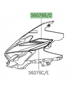 Autocollant décoratif supérieur tête de fourche Kawasaki Ninja 400 KRT (2020) | Réf. 560760306 - 560760308