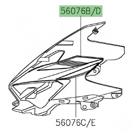 Autocollant décoratif supérieur tête de fourche Kawasaki Ninja 400 KRT (2020) | Réf. 560760306 - 560760308