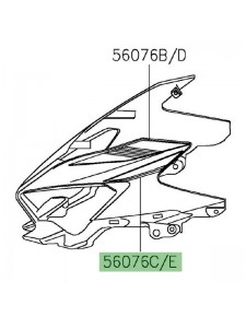 Autocollant décoratif inférieur tête de fourche Kawasaki Ninja 400 KRT (2020) | Réf. 560760307 - 560760309