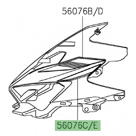 Autocollant décoratif inférieur tête de fourche Kawasaki Ninja 400 KRT (2020) | Réf. 560760307 - 560760309