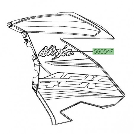 Autocollant "Ninja" flanc de carénage Kawasaki Ninja 400 KRT (2018-2019) | Réf. 560542399