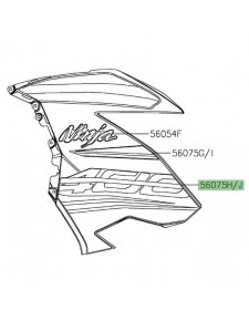 Autocollant "400" flanc de carénage Kawasaki Ninja 400 KRT (2018-2019) | Réf. 560754234 - 560754236