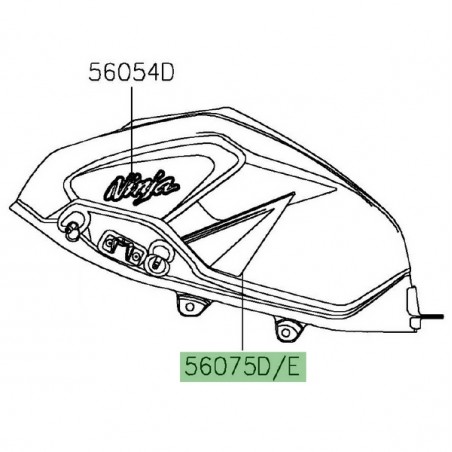 Autocollant décoratif réservoir Kawasaki Ninja 400 gris (2019) | Réf. 560757605 - 560757606
